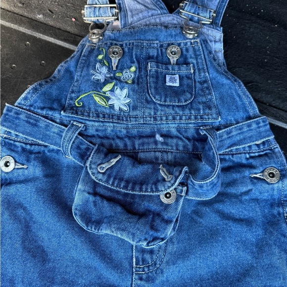 Vintage Kids Denim Overalls with Character Embroidery - Picture 2 of 5
